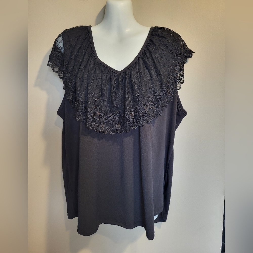 Elegant Black Lace Women's Tank , Size XL